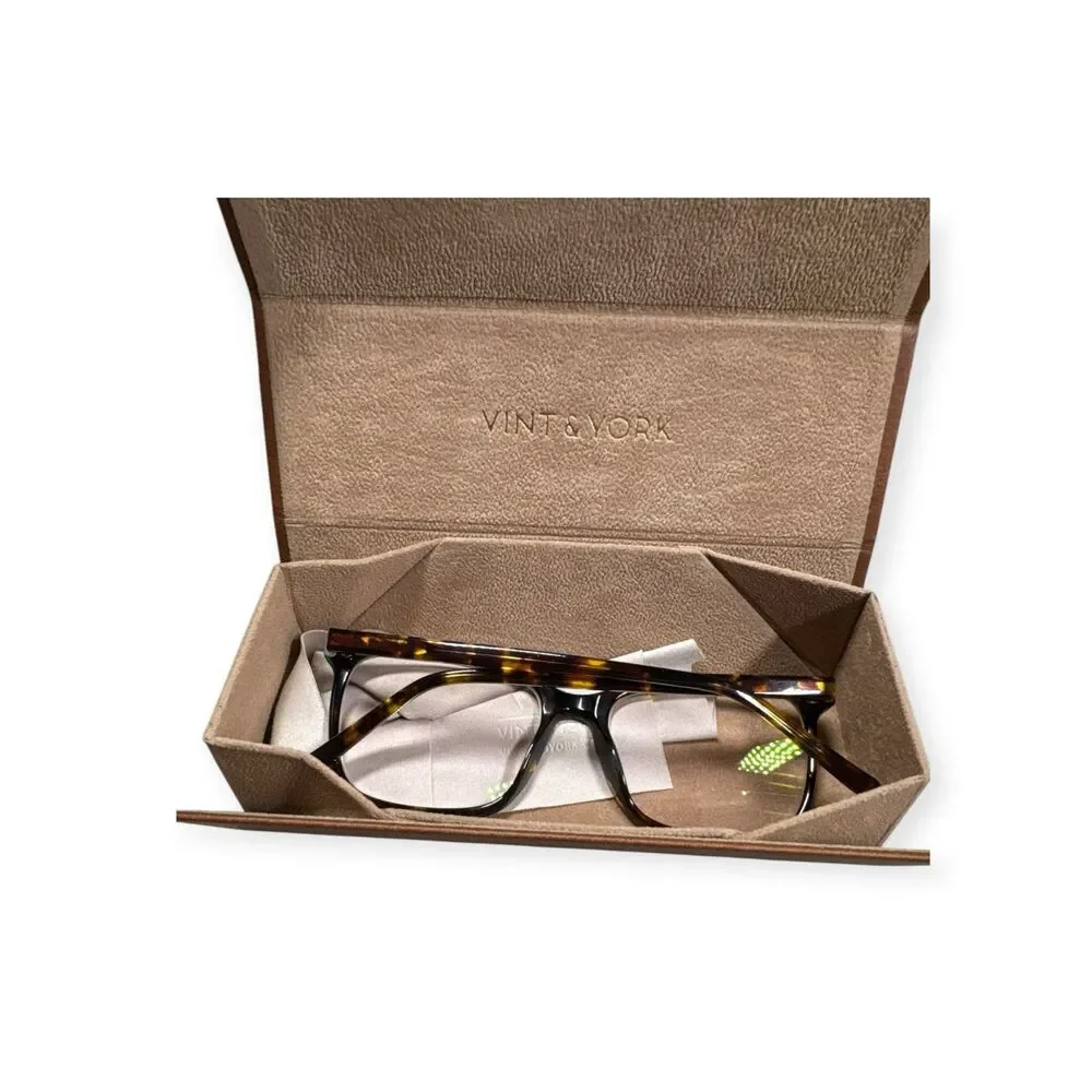 Vint & York Clarence Eyeglasses Tortoise Shell Eyeglasses Full Rim 145mm w/ Case